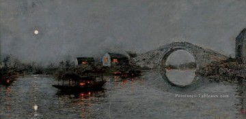 Pont de Feng Yan Wenliang Shanshui Paysage chinois Peinture à l'huile
